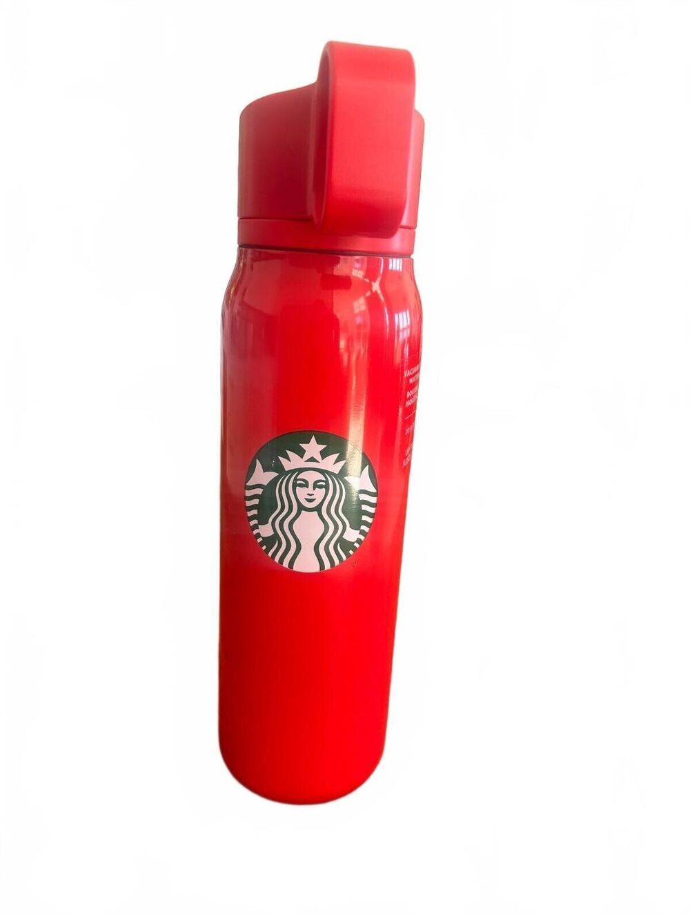 Starbucks Red Vacuum Insulated Water Bottle 20 oz Twist-to-Sip Straw Lid